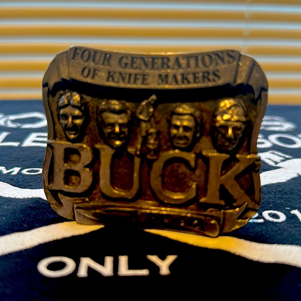 Vintage made exclusively for buck knives belt buckle.